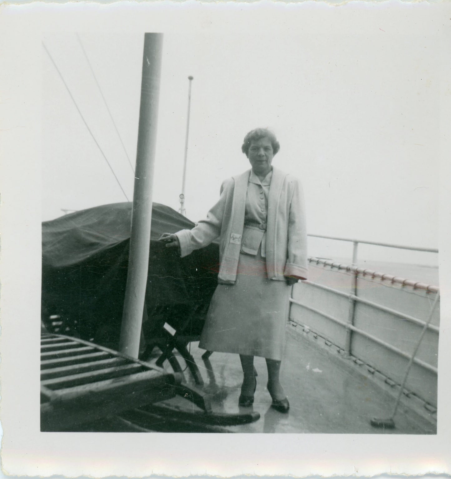Irène Chagnon sur un bateau