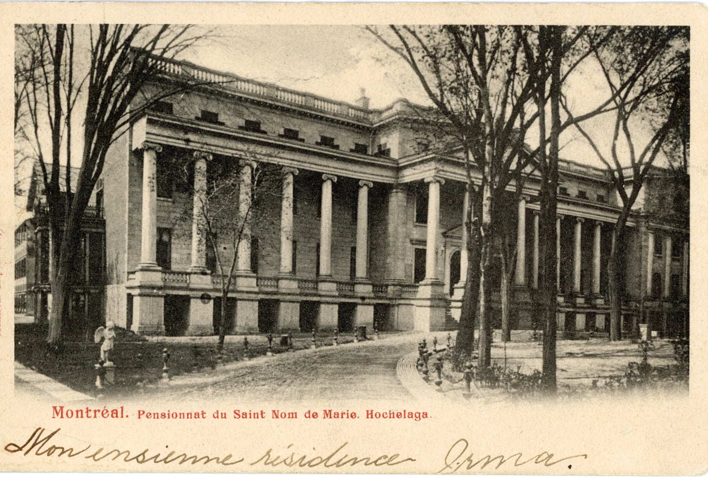 Carte postale du pensionnat de Saint Nom de Marie