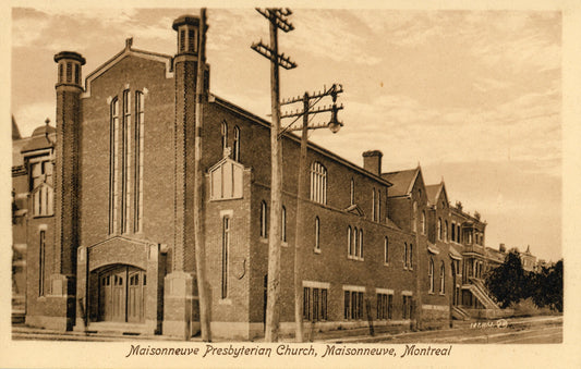 Carte postale de l'église Presbytérienne de Maisonneuve