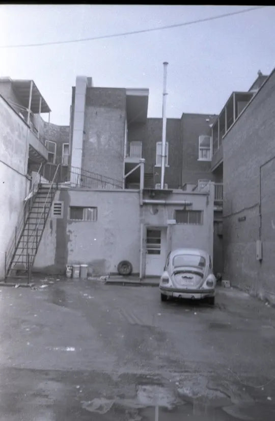 Volkswagen dans une cour arrière