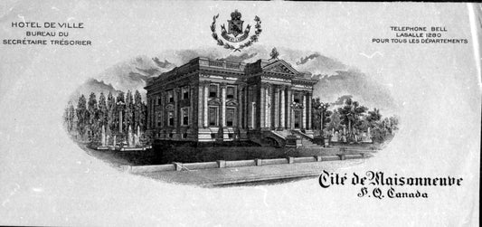 Entête de lettre de l'Hôtel de ville de Maisonneuve