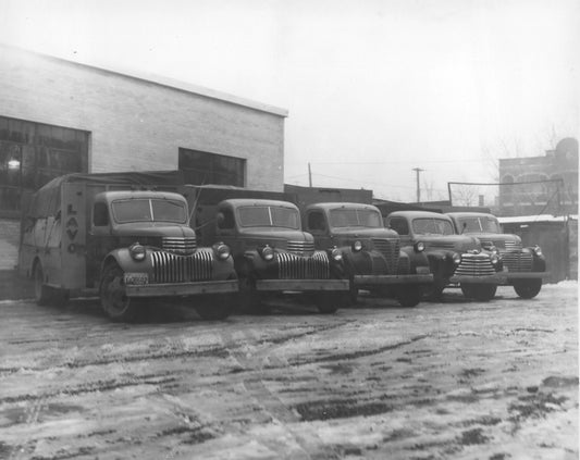 5 camions de livraison d'eau de javel Lavo.