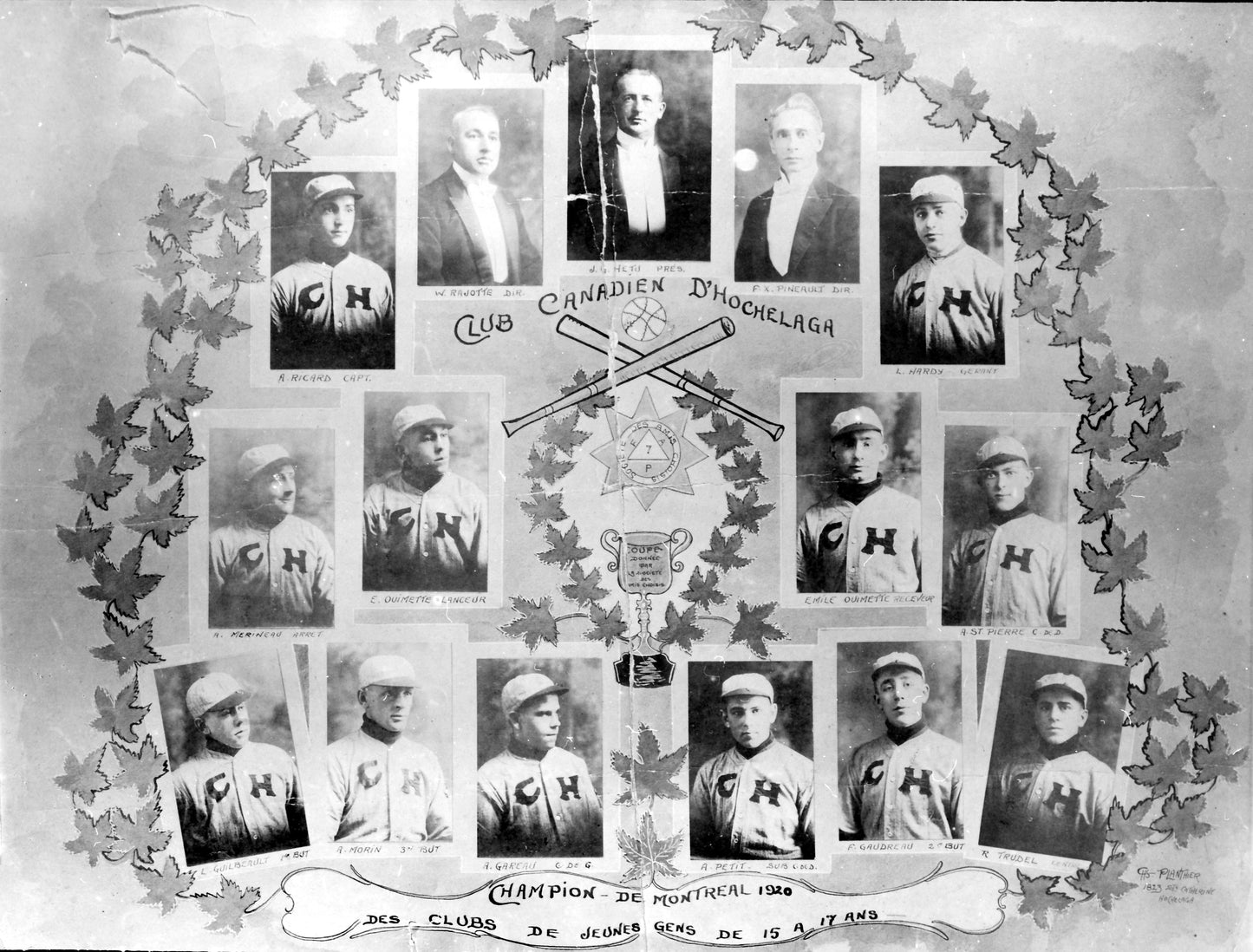 Portrait des joueurs du Club de baseball Canadien d'Hochelaga – Atelier